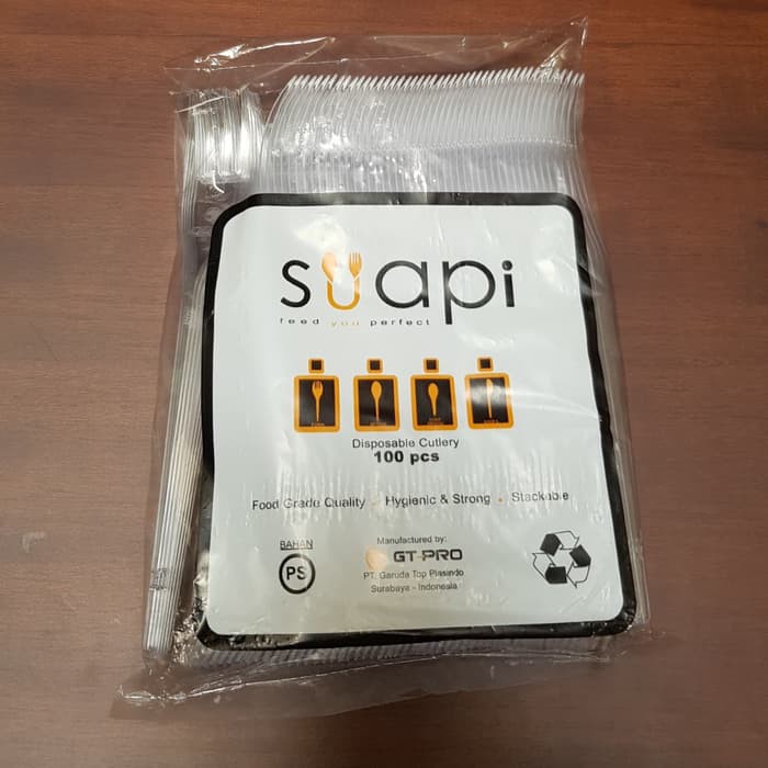 Garpu Plastik Suapi Bening @100 pcs / Garpu Makan