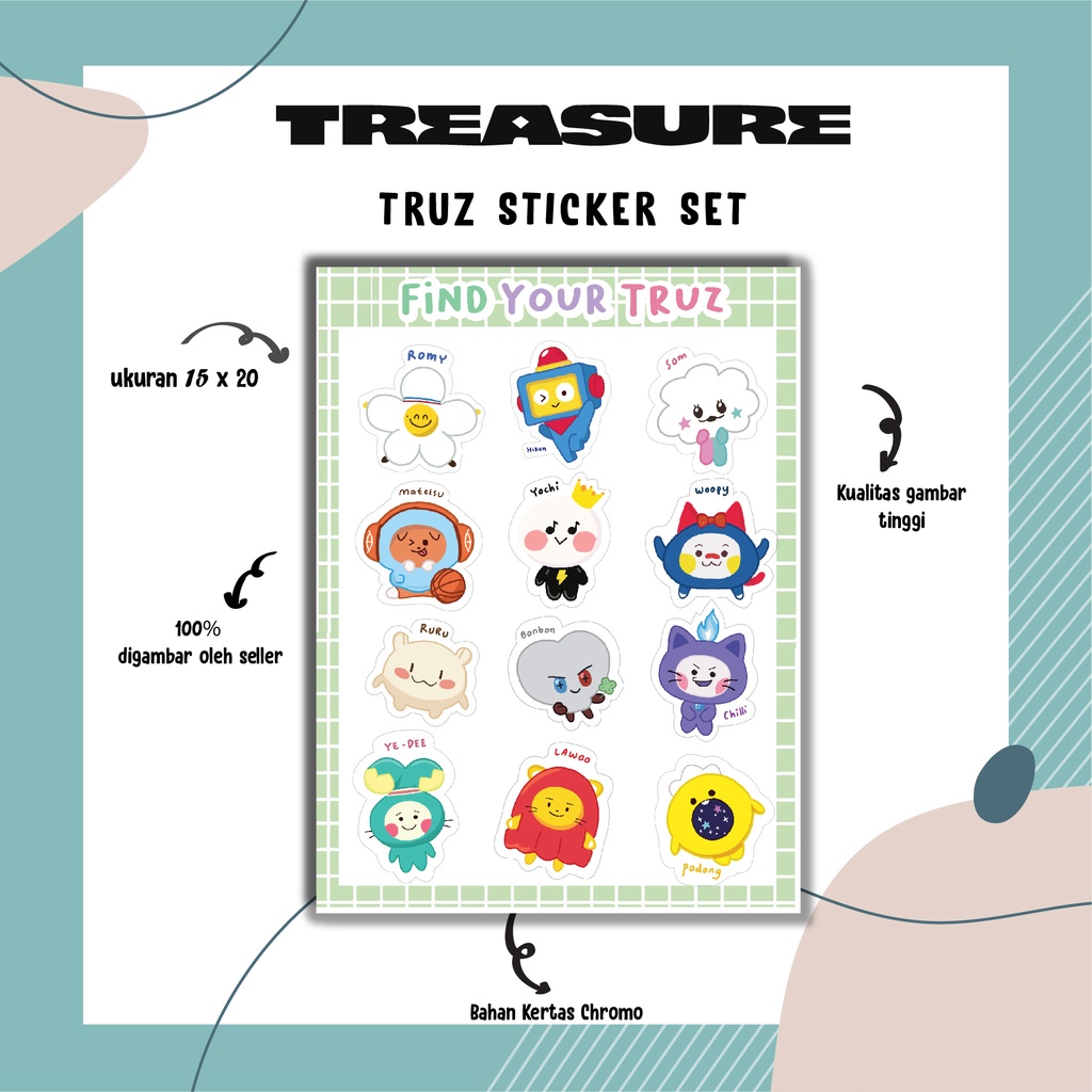 

TREASURE TRUZ STICKER SET PACK DECO DIY TUMBLR KPOP STIKER