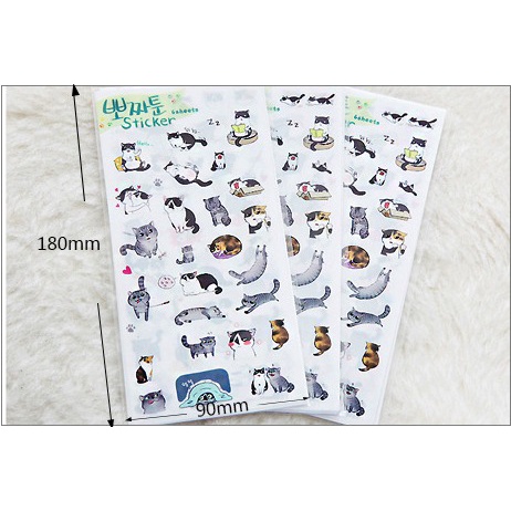 Stiker Sticker Mini Cat Kucing Lucu Mungil Emotikon Emoticon Motif Korea Korean Vintage Untuk Tempelan Pembatas Book Books Buku kertas Case Casing Chasing HP Handphone Vintage Toples Botol Seticker Tumbler Gelas Buku Diary Kado Unik Murah