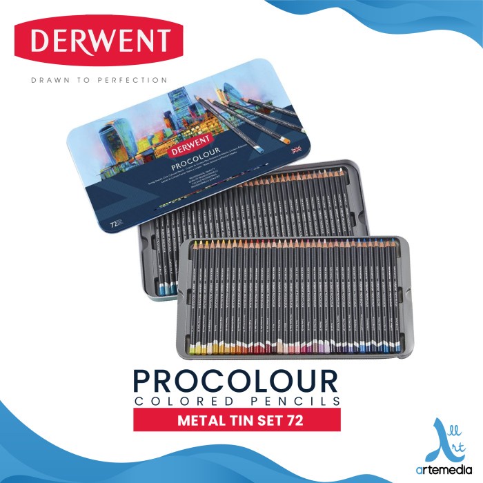 

(DISKON TERMURAH) Pensil Warna Derwent Procolour 72 Pencil Color Metal Tin Set