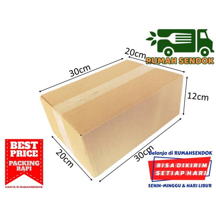 

Kardus Packing Karton Packing Box Packaging Polos Baru 30X20X12Cm