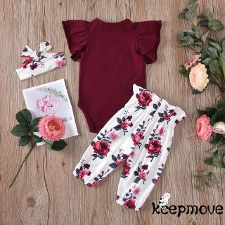 Lili 2pcs set Romper Lengan Pendek Print Tulisan  Celana 