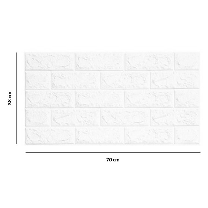 [COD] Wallpaper dinding foam sticker 3mm Timbul 3D motif Batu Bata Murah Warna Warni / Classic brick wallpaper foam 3D-Putih