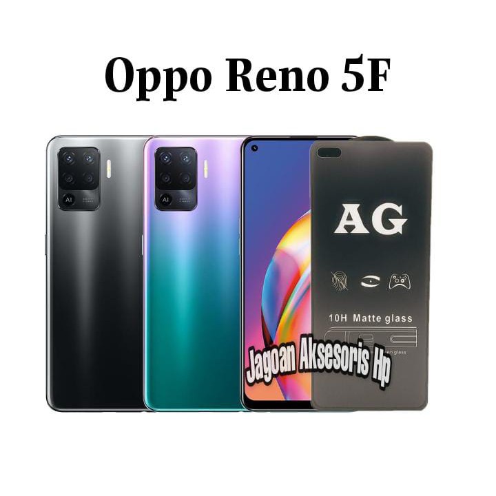 ANTI GLARE Oppo Reno 5F Reno5 F 6.43 inchi Tempered Glass Matte FULL LEM Anti Minyak Anti Fingerprin