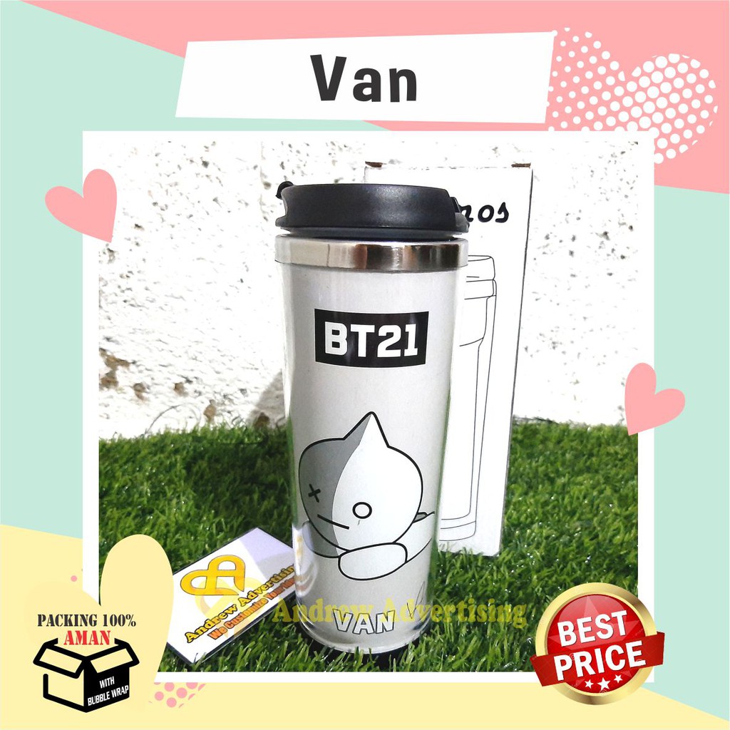 Stainless Botol Tumbler BTS / BT21 Character