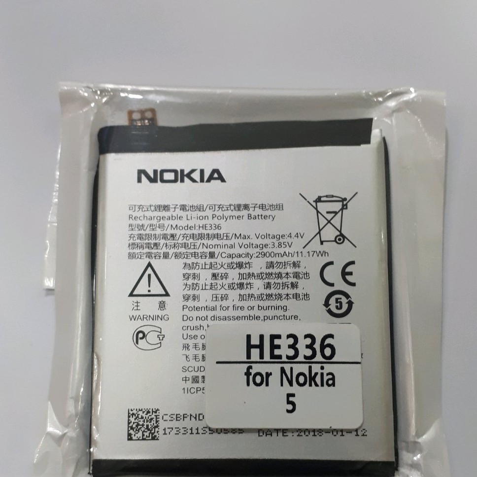 Baterai Batere Batre Nokia 5 TA- 1044 /TA- 1053 /TA 1024 /TA 1027 Original