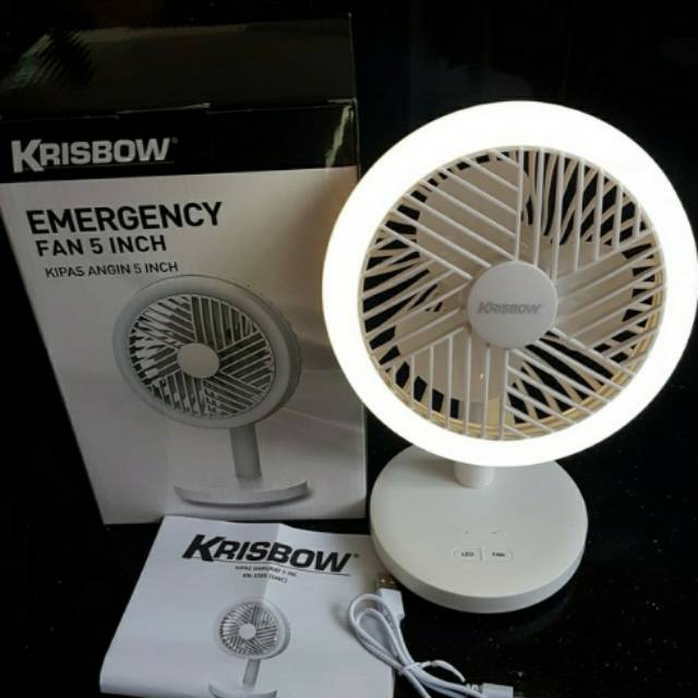 Kipas Angin Lampu Darurat Emergency Fan Krisbow 5 Inch 100 Original Indonesia