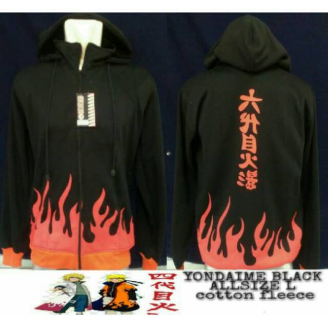 Jaket anime yondaime black / jaket anime / jaket pria / jaket murah
