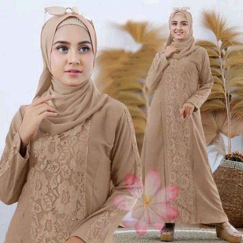 GAMIS LINKEN MAXI BRUKAT / GAMIS BRUKAT TULANG / GAMIS PESTA / GAMIS KONDANGAN / GAMIS ACARA TERBARU