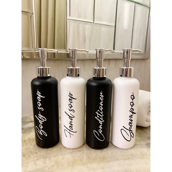 Botol  DOFF 250ml HITAM/PUTIH silver luxury. aesthetic bottle minimalist refill organizer tempat sabun cair pump eatetik