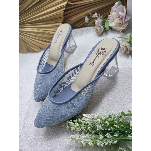 sepatu rosia iceblue tinggi 7cm kaca