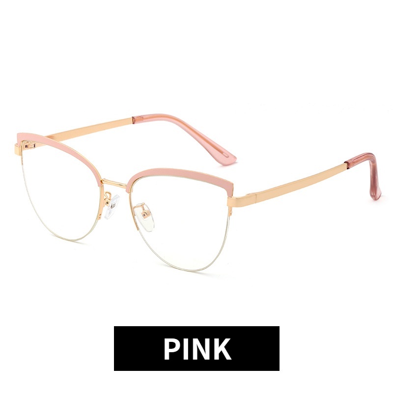 Kacamata Komputer Anti Blue Light Lensa Pengganti Bahan Metal Gaya Retro Untuk Wanita