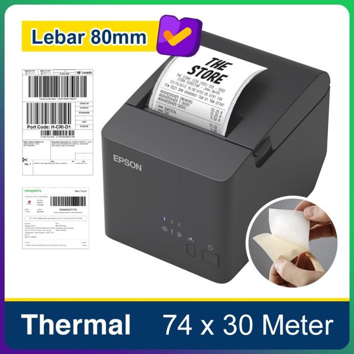 

LABEL STICKER THERMAL 80mm X 30 METER - CASHIER PRINTER AUTO CUTTER Star Seller Termurah