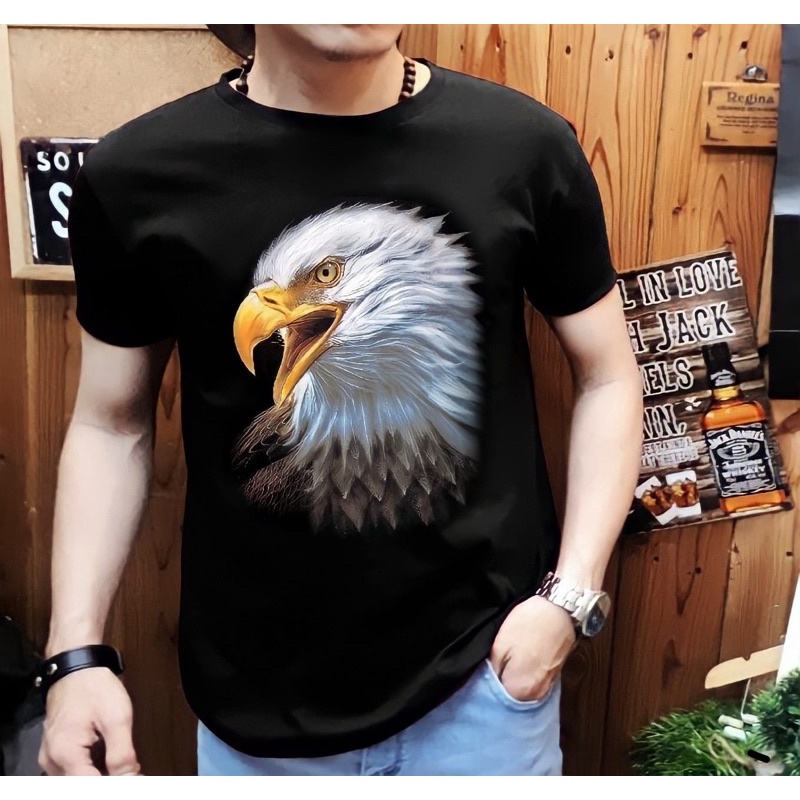 Kaos distro pria gmb burung Lovebird indonesia / burung elang / burung kacer / burung murai