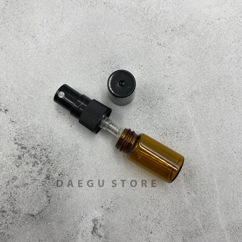 Botol Spray Kaca Coklat / Amber 2ml Tutup Hitam