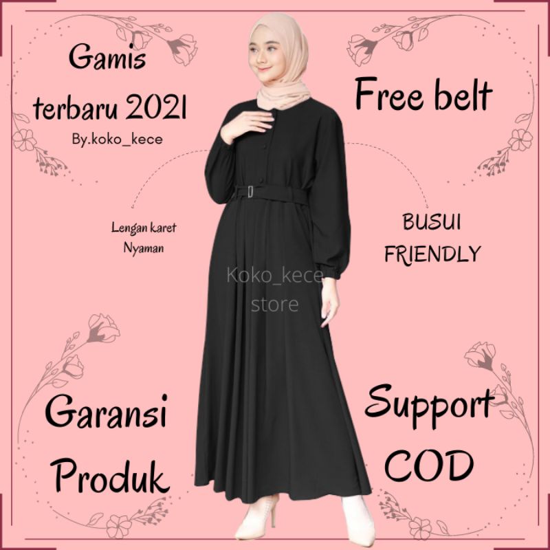 Baju muslim wanita polos busui bumil 2021 / Dress menyusui Muslimah Gamis terbaru simpel modern / dr