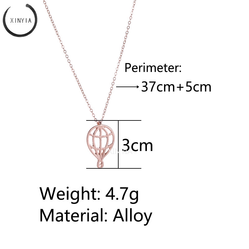 Berongga Balon Udara Panas Liontin Kalung Kepribadian Perempuan Ornamen Kreatif