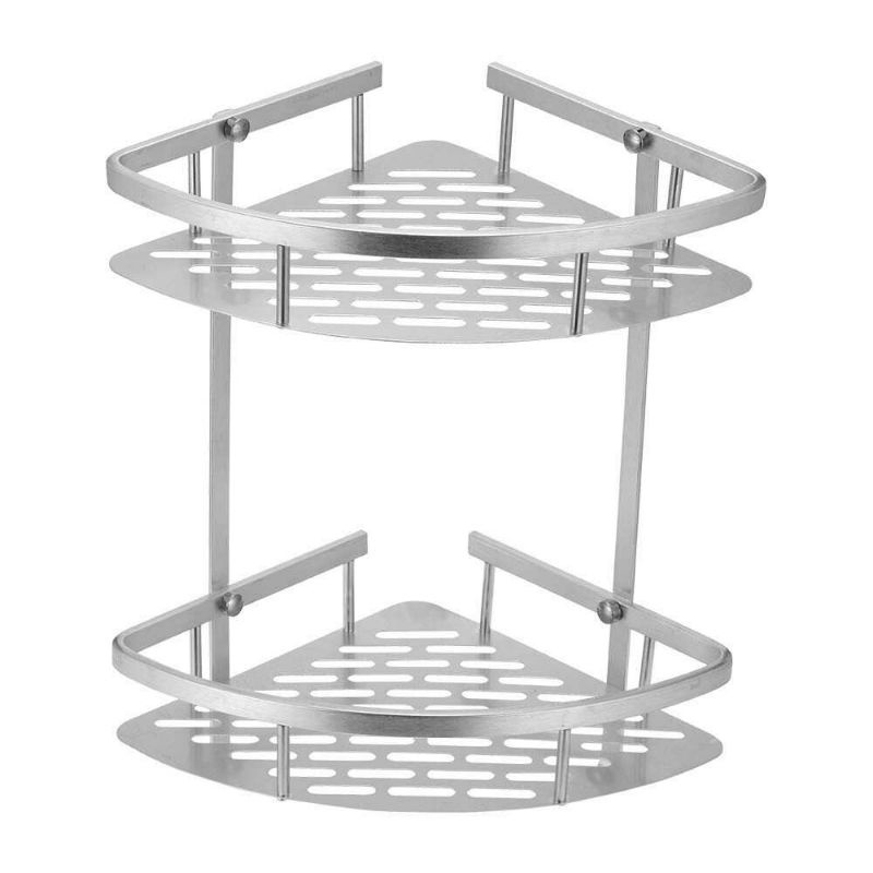 LemonBest Rak Aluminum Triangular Organizer Rack Bathroom 2 Layers