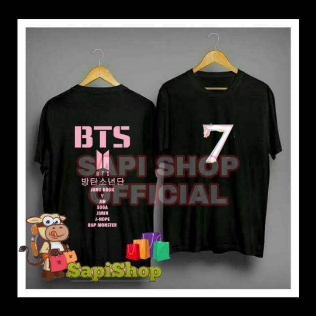 ( COD) kaos kpop BTS MOTS 7 pink full member vatian warna kaos