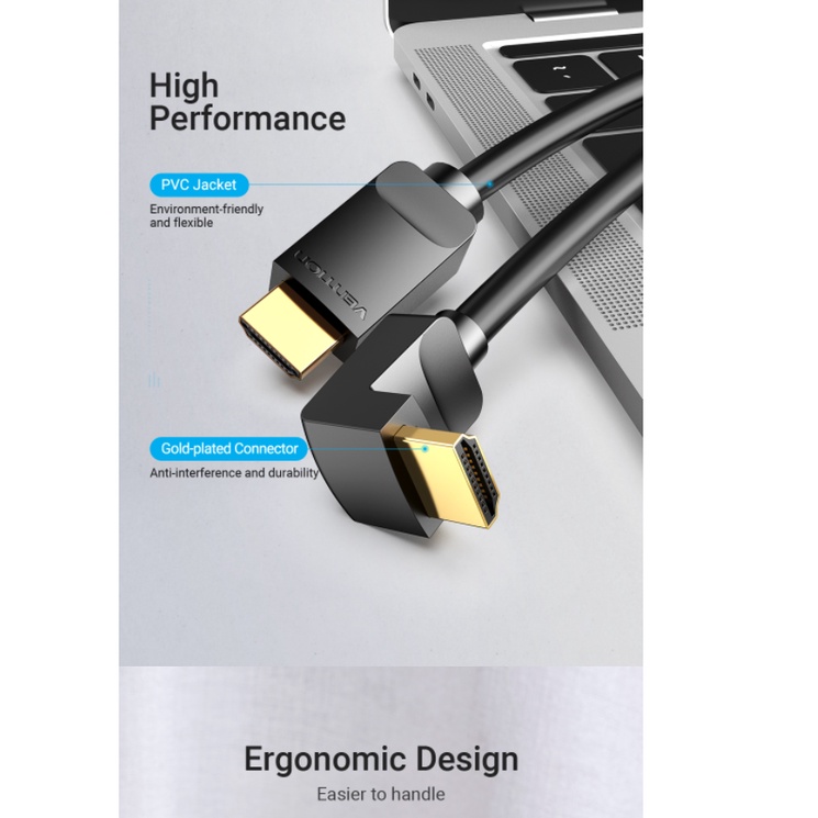 Vention HDMI Cable 90 Degree 4K High-Speed Kabel Male to Male 1m 2m