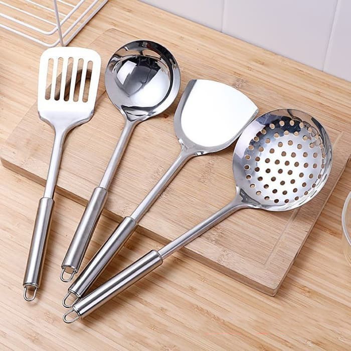 Spatula Set Stainless isi 4 Kitchen Tools Peralatan Untuk Masak Murah isi 4