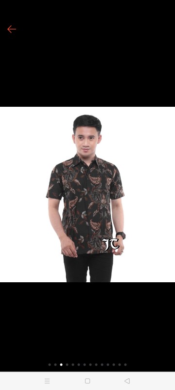 Batik Kalongan Hrb026 Kenongo Kemeja Hem Pendek Padi Pekalongan 33