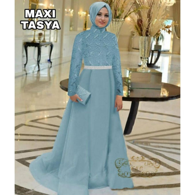 MAXY TASYA MOM FASHION PAKAIAN MUSLIM WANITA DRESS GAMIS MAXI BAHAN TILE FEHM