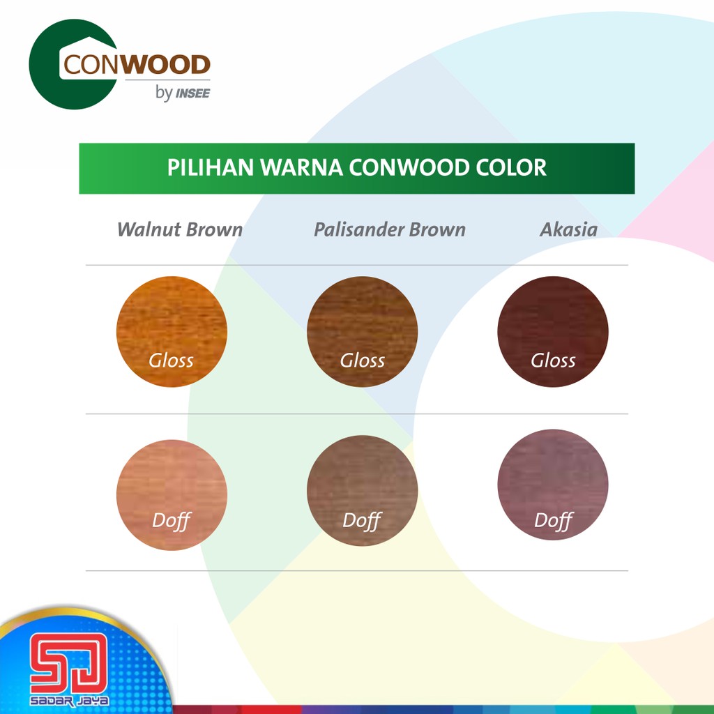 Conwood Color Warna Kayu Doff 2.5 Liter - Cat Lisplang Fiber Cement Silikat GRC Plavon Partisi Walnut Palisander Akasia Galon