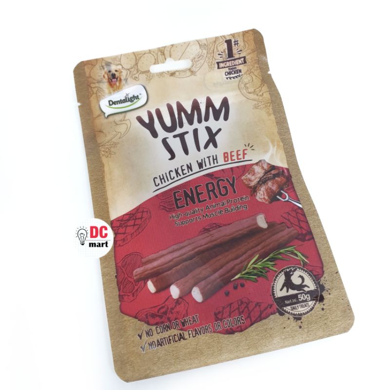 Dentalight YUMM STIX 50 Gram / Camilan Anjing / Dog Treats