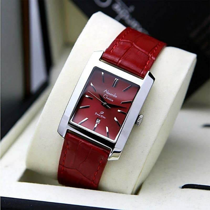 ALEXANDRE CHRISTIE AC 1022 AC1022 WANITA PRIMO STEEL TALI KULIT ORIGINAL