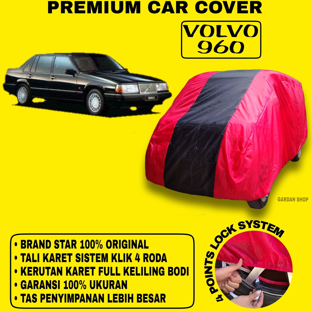 Body Cover VOLVO 960 MERAH HITAM Penutup Bodi Mobil Volvo 960 Waterproof PREMIUM