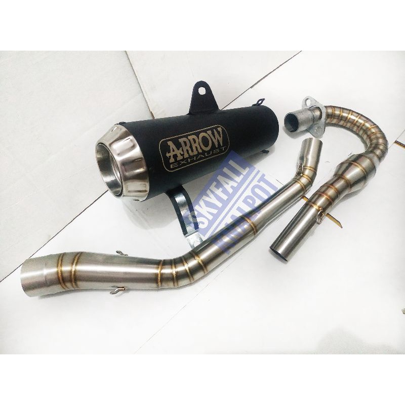 Knalpot ARROW PRO RACE CRF 150L KLX 150 S L BF SE FULL SYSTEM FULL STAINLEES LAS CACING