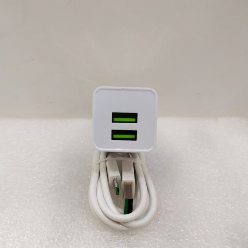 Cas/charger Oppo fast charging 4A 2lubang kabel mikro/micro pengisian super cepat