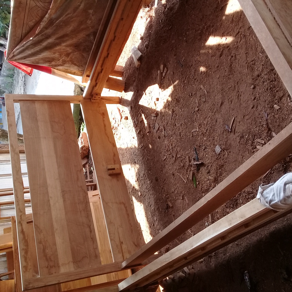 Ranjang single bed minimalis sederhana tanpa laci kayu jati