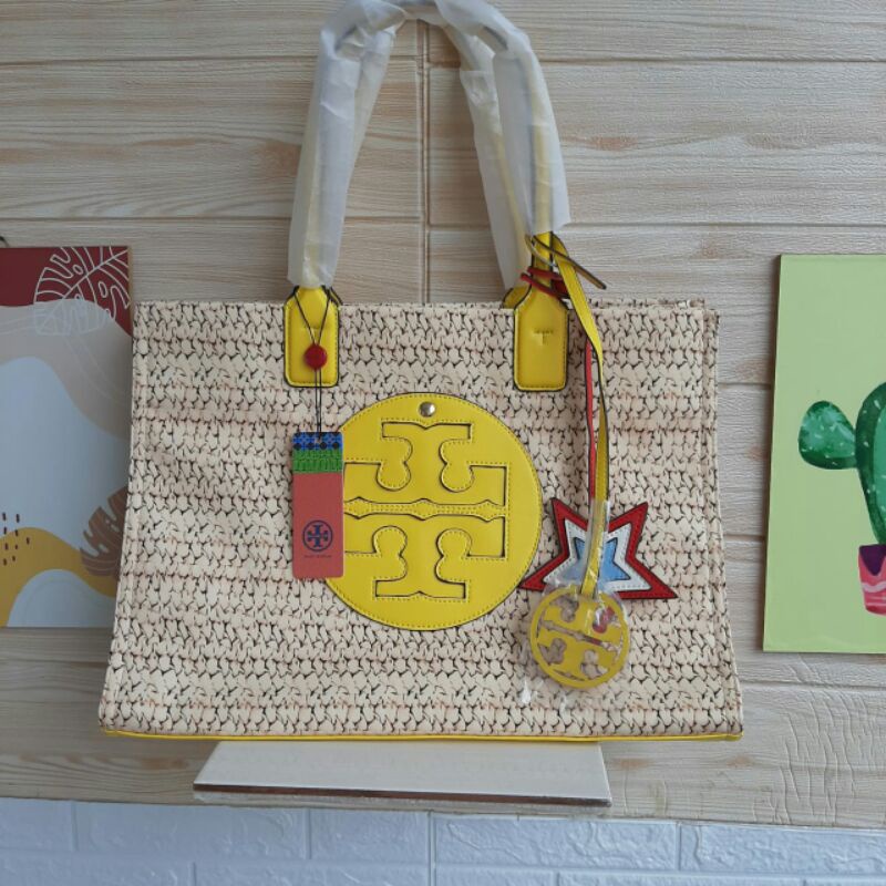 TORY BURCH Ellah Tote Bag Rattan