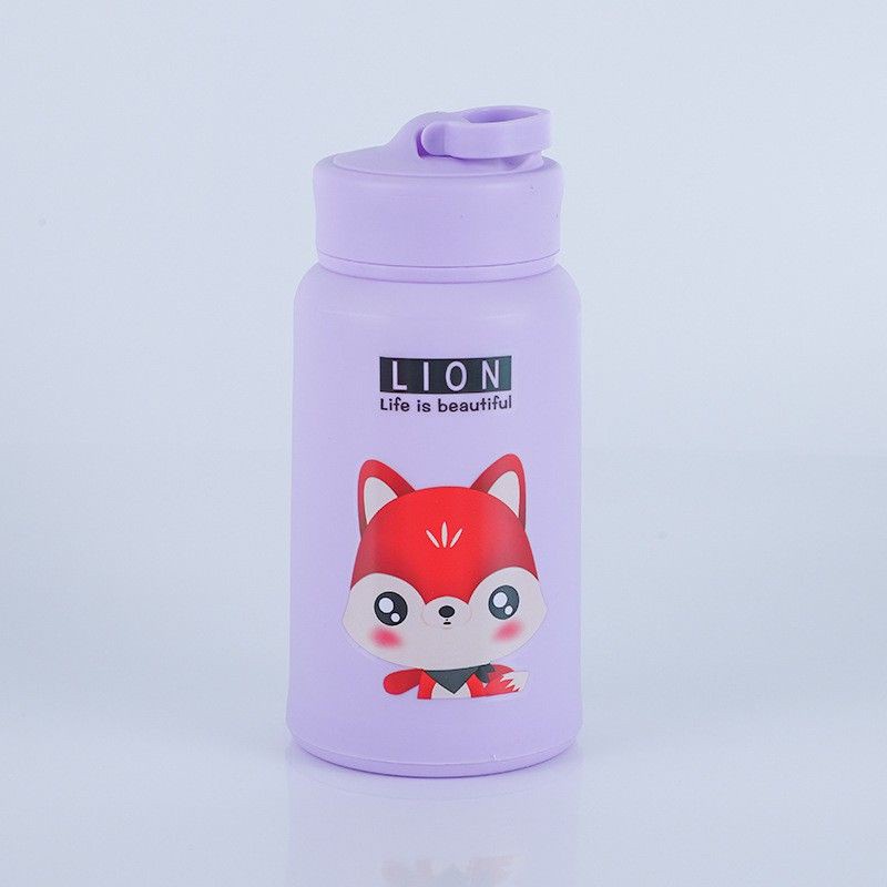 Botol Kaca Lion Karakter Animal Jumbo 400ml Ada Tempat Simpan HP