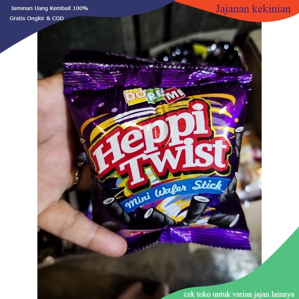 

Doremi heppi twist isi 10pcs-jajanan jadul-makanan ringan-camilan - chiki2-jajan coklat-snack ringan