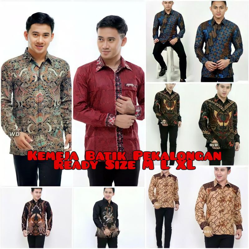 Kemeja Batik Lengan Panjang Pekalongan Asli Ready Size M L XL