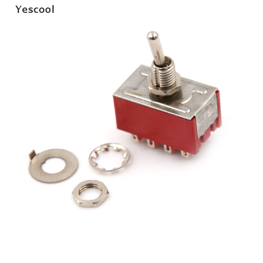 Yescool MTS-402 6A / 125VAC 2A / 250VAC 12 Pin 4PDT ON / 2 Posisi Toggle Switch Mini