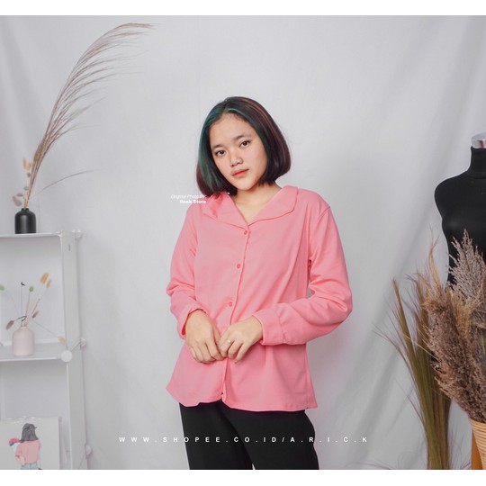 Kemeja elegancy - kemeja wanita - korea style - bahan creap-3