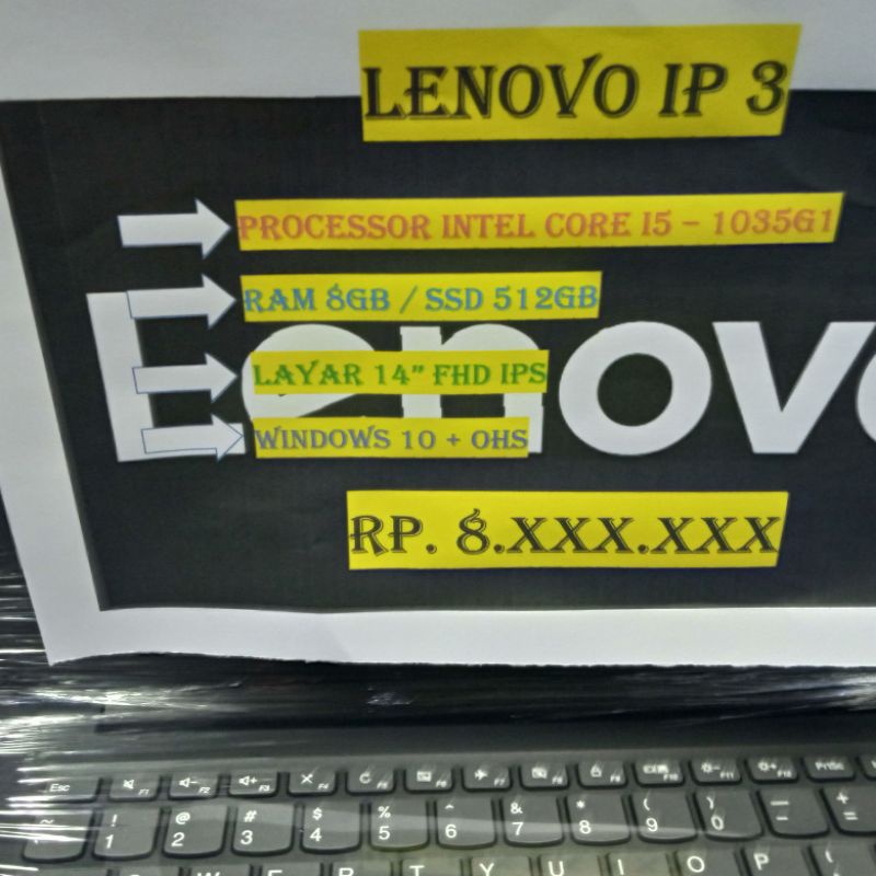 LENOVO IP 3 I5 1035G1 8GB SSD 512GB