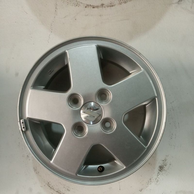 velg mobil bekas karimun ring 13 pcd 4x100 warna silver model palang 5