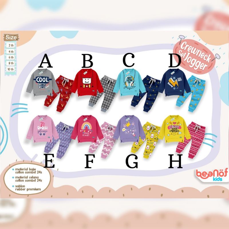 SET JOGGER BEANOF | Setelan Jogger Anak | Piyama Anak