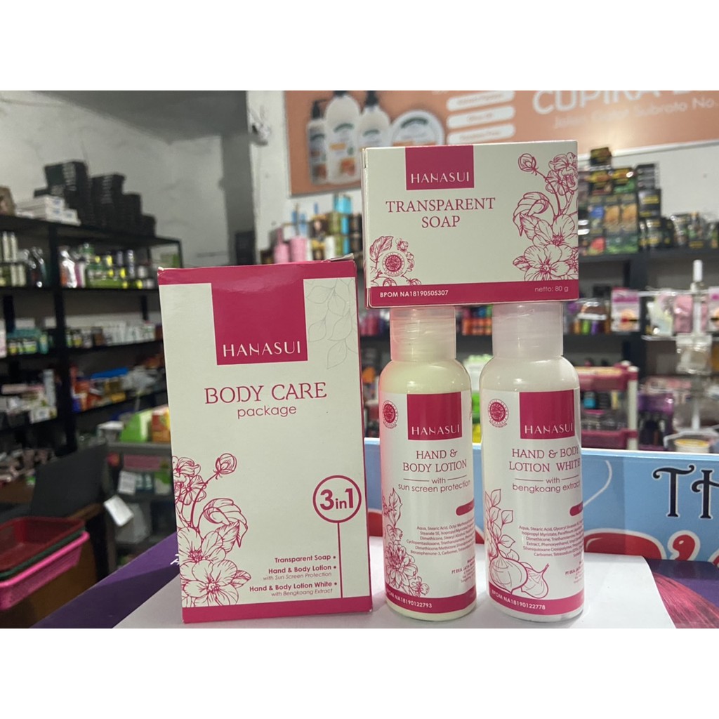 &lt;uo&gt; Hanasui body care 3in1 -- paket pemutih tubuh hanasui 3in1