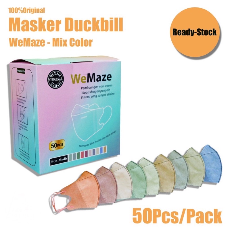 MASKER DUCKBIL Y&B MIX WARNA WARNI (50pcs)-Warna(Wemaze)