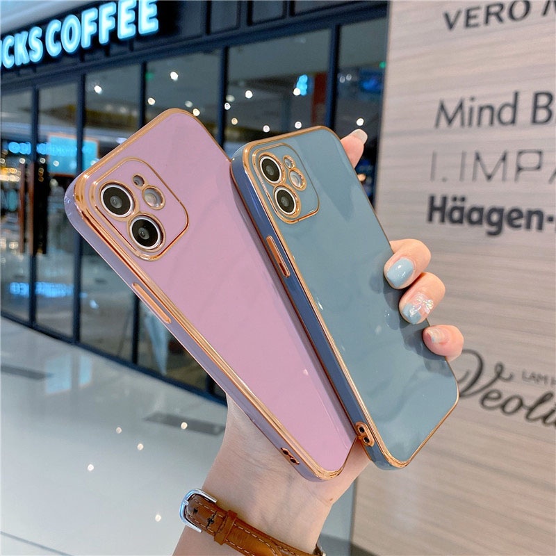 Case Electroplating Warna Polos Untuk IPhone 7 8plus 11 12 Pro Max I Xs Max Xr X Csd