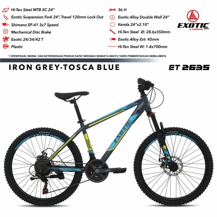 EXOTIC ET 2635 24 INCH SEPEDA GUNUNG MTB - black blue