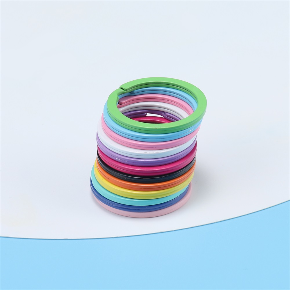 [DIY Aksesoris] Ring gantungan kunci Bulat Buka Tutup Warna  (10pcs/bag）
