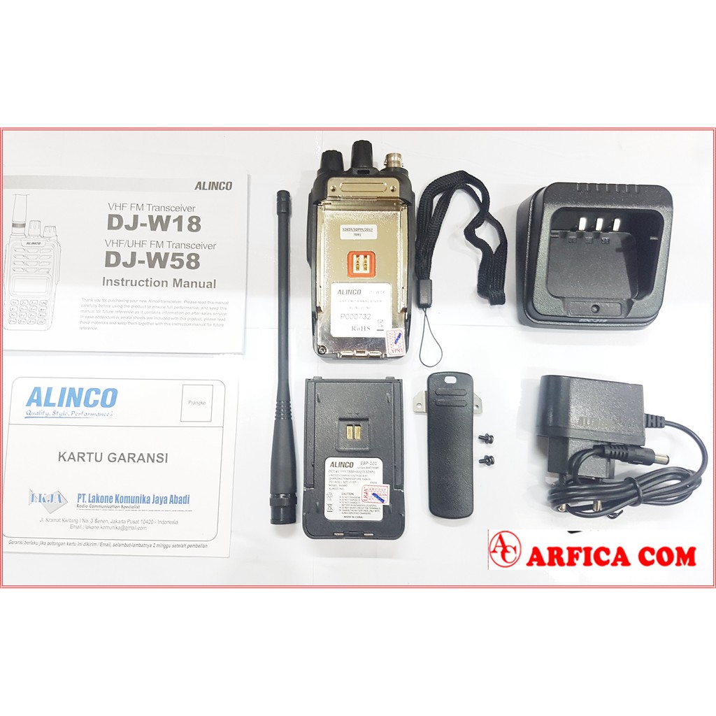 HT ALINCO DJ-W18 WATERPROOF VHF GARANSI ALINCO DJ W18 W18