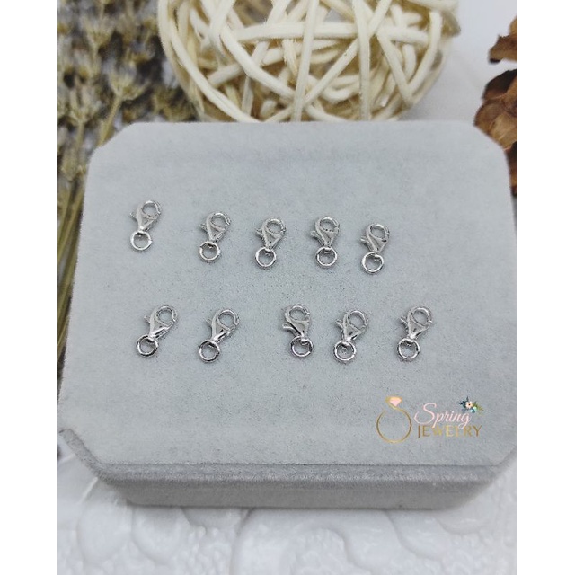 Kokot / Kaitan / sangketan Udang Gelang Kalung Perak 925 Asli Lapis Emas Putih